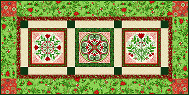 Trio Print Table Topper - Evergreen Elegance